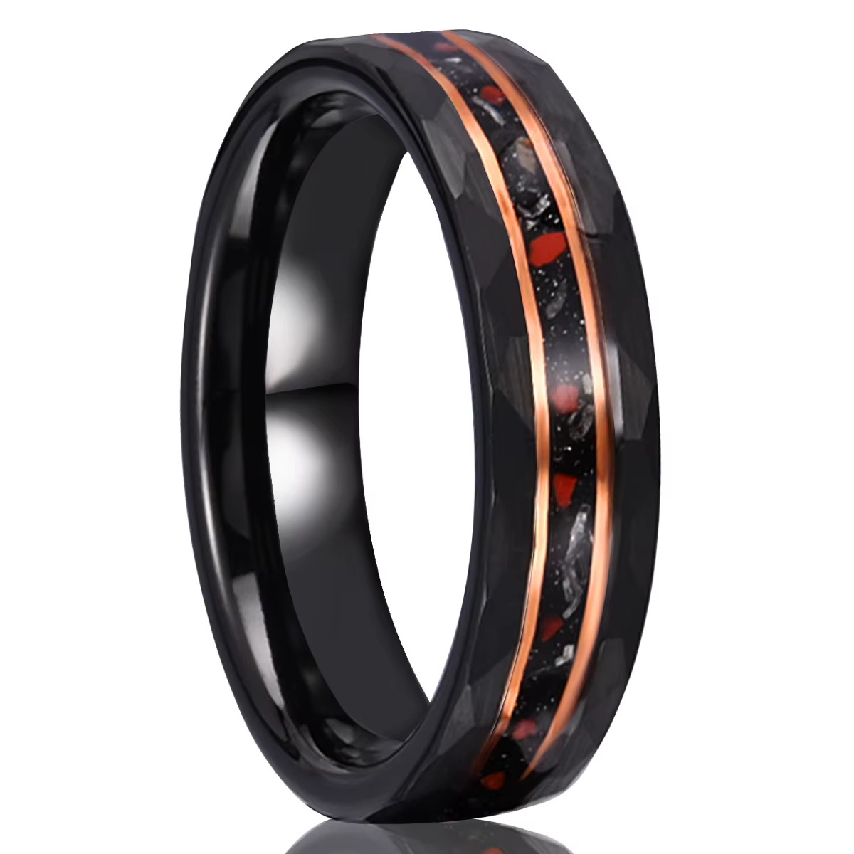 Bague en carbure de tungstène pour homme, météorite, dinosaure, Sofia, couple, fiançailles, mariage,