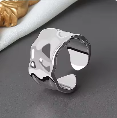 Bagues de fiançailles couleur argent pour femmes, bijoux tendance géométriques irréguliers faits à l