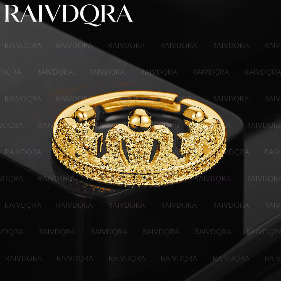 Bague de mariage couronne plaquée or 18 carats pour femmes, bijoux à la mode, accessoires de fiançai