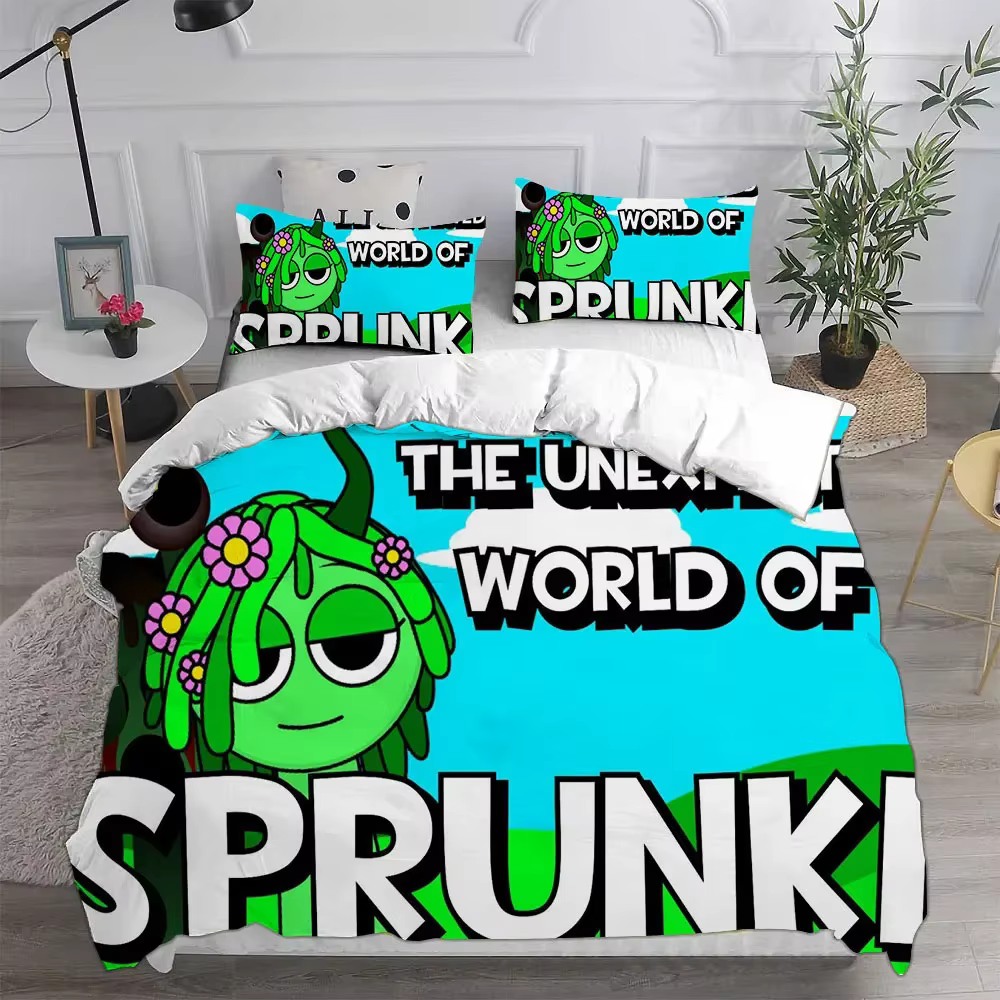 Sprunki ensembles de literie housse de lit souple couette housse de couette taie d'oreiller 2-3 pièc