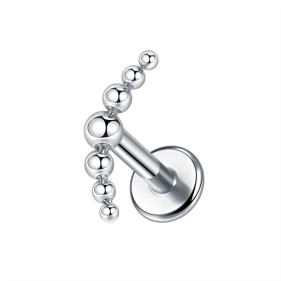 Piercing de Cartilage d'oreille en titane, 1 pièce, boucle d'oreille à dos plat, fil interne, croix 