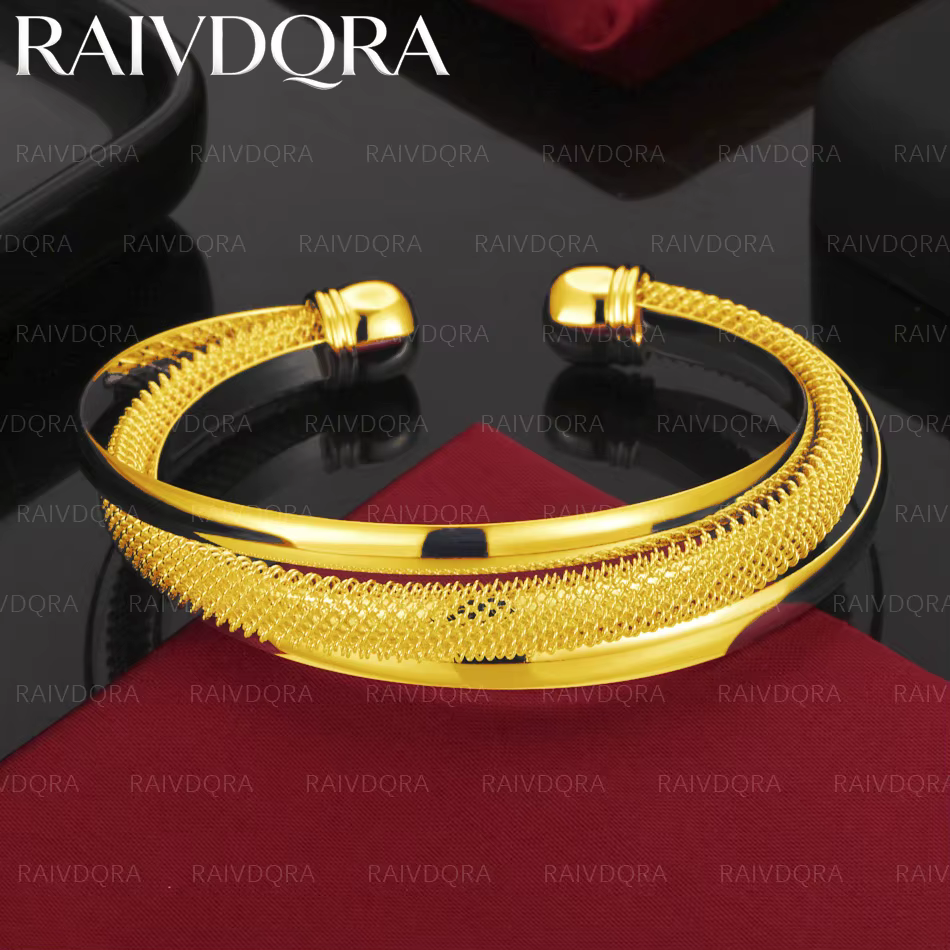 Bracelet à trois anneaux torsadés lisses plaqué or 18 carats pour femmes, bijoux à la mode, accessoi