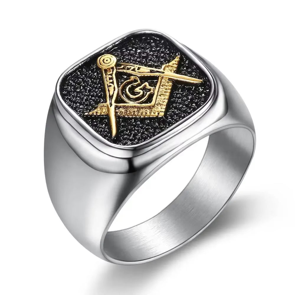 Bague classique pour hommes, personnalité Hip Hop, bague en acier titane, accessoire de doigt, bijou