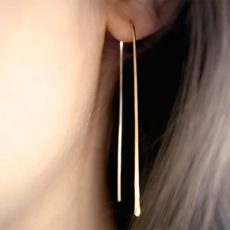 Boucles d'oreilles en argent 925 fait à la main, bijoux Vintage martelés, minimaliste, style Boho Oo