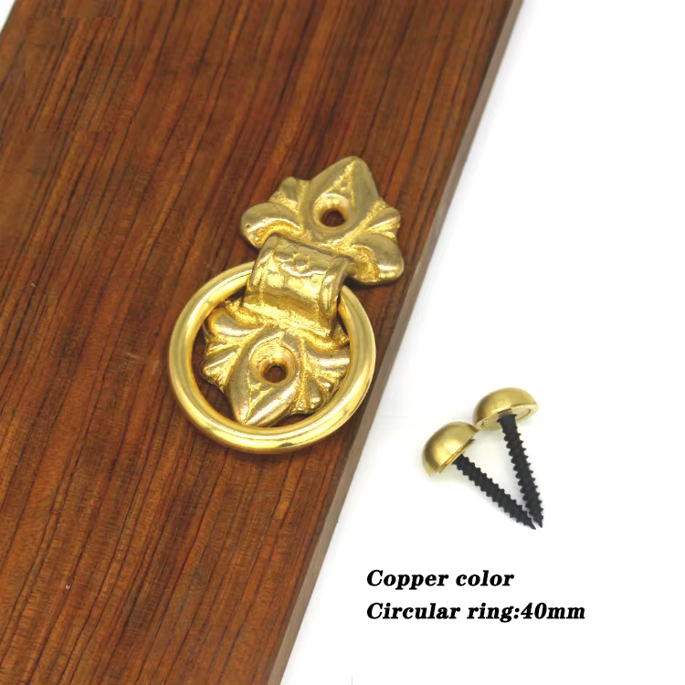 Douille de porte à anneau ancien, bouton en laiton et Bronze pour armoire, porte classique, poignée 