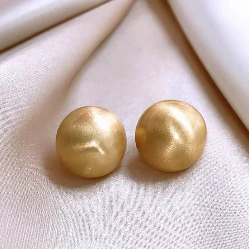 Boucles d'oreilles demi-cercle en métal givré brossé, Design Simple et luxueux, nouveaux bijoux pour