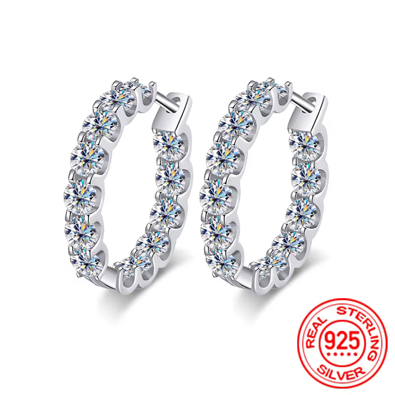 ALIZERO 2.6 Carat D couleur Moissanite boucle d'oreille 100% 925 argent Sterling boucles d'oreilles 
