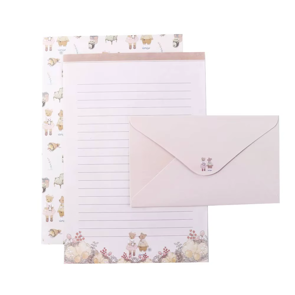 Belle Invitation cadeau enveloppe bloc de lettres dessin animé belle fleur enveloppe papier d'écritu