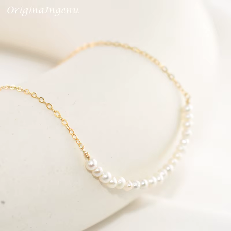 Collier de perles naturelles, bijoux faits à la main, ras du cou, pendentifs remplis d'or en argent 
