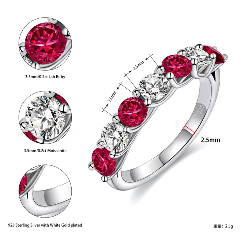 Bague en argent plaqué or blanc 18 carats S925, cadeau d'anniversaire, bague en saphir Moissanite de