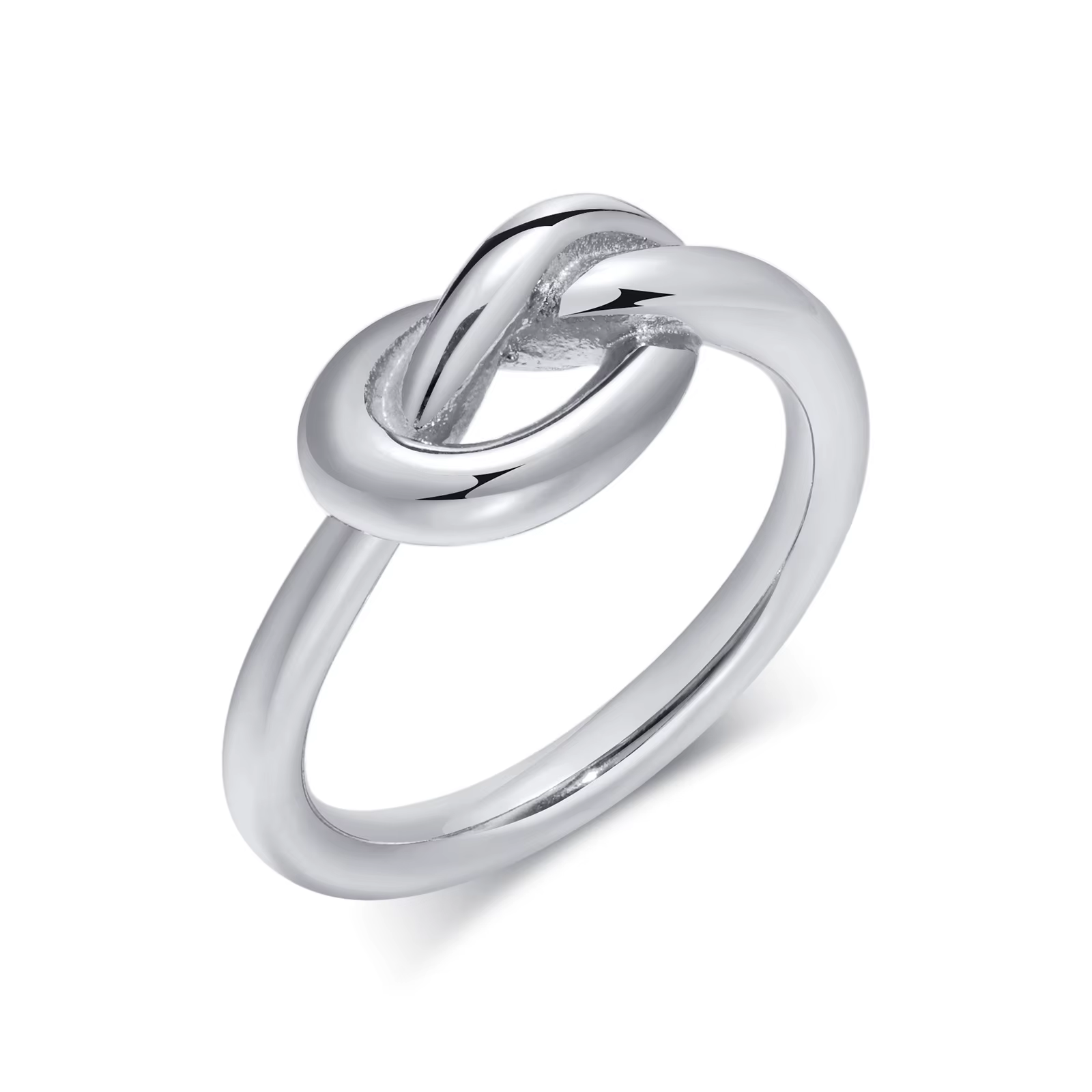 Bague à nœud d'amour pour femmes, bague empilable délicate plaquée or en acier inoxydable, petits bi