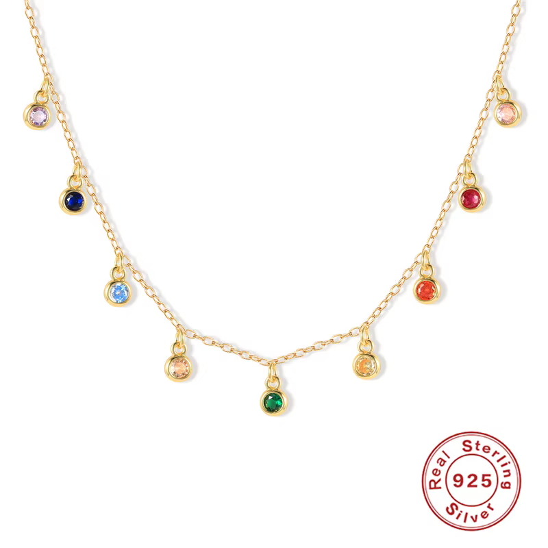BOAKO Plata De Ley 925 collier pour femmes 2021 Bijoux sur le cou chaîne 12 couleurs pierres tour de