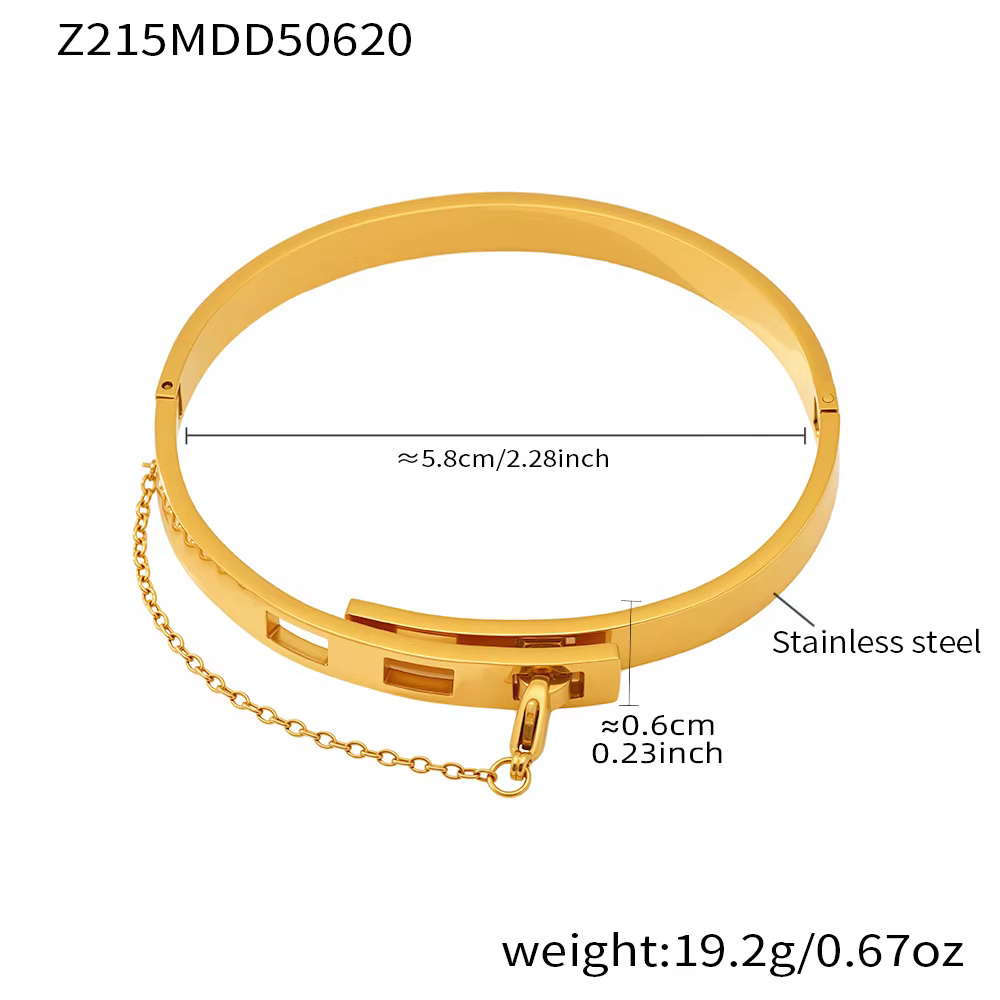 Bracelet plaqué or en acier inoxydable pour femme, bracelets de luxe, accessoires de bijoux, cadeau 