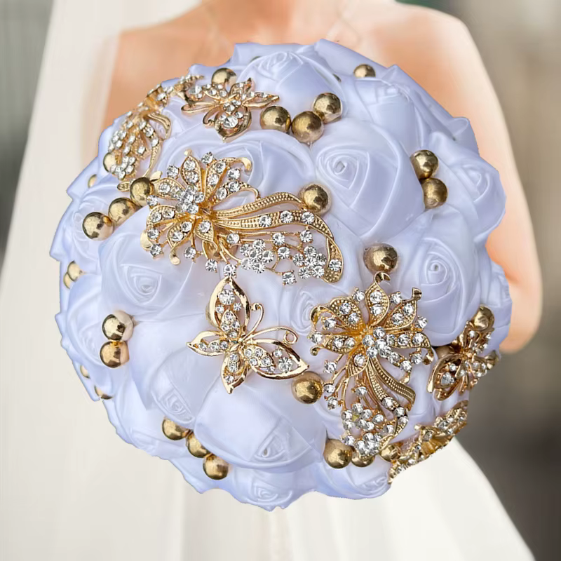 Offre spéciale rouge luxe magnifique mariage Bouquet de mariée élégant perle mariée demoiselle d'hon