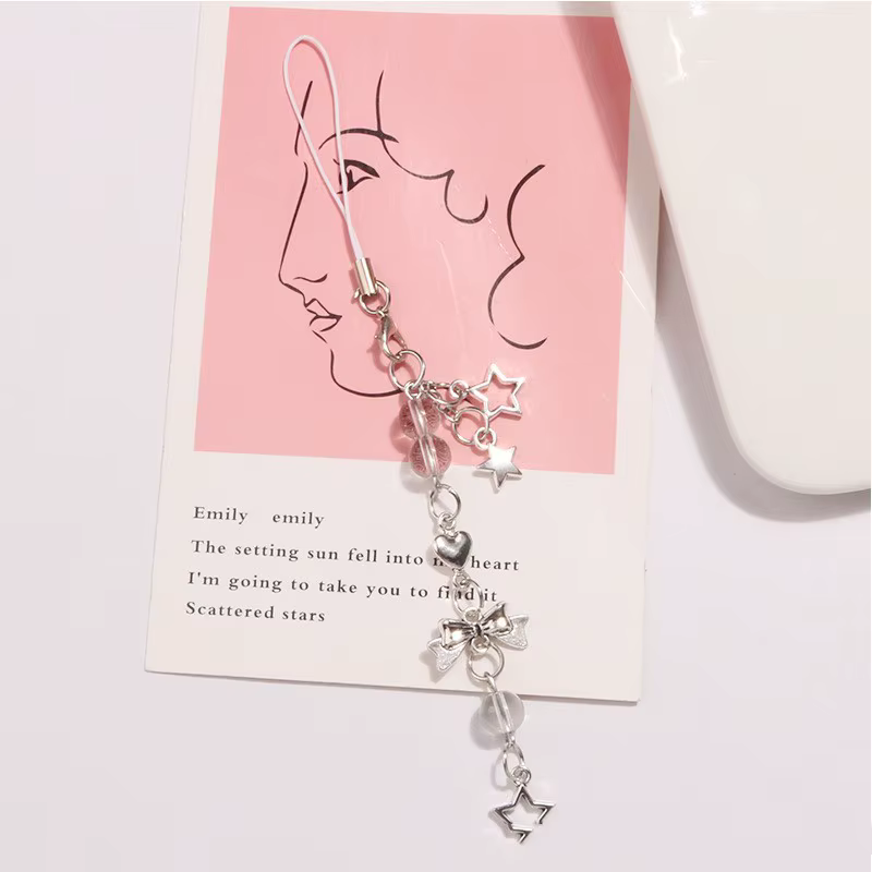 Porte-clés pendentif crème glacée avec nœud papillon mignon pour téléphone, sangle de charme de télé