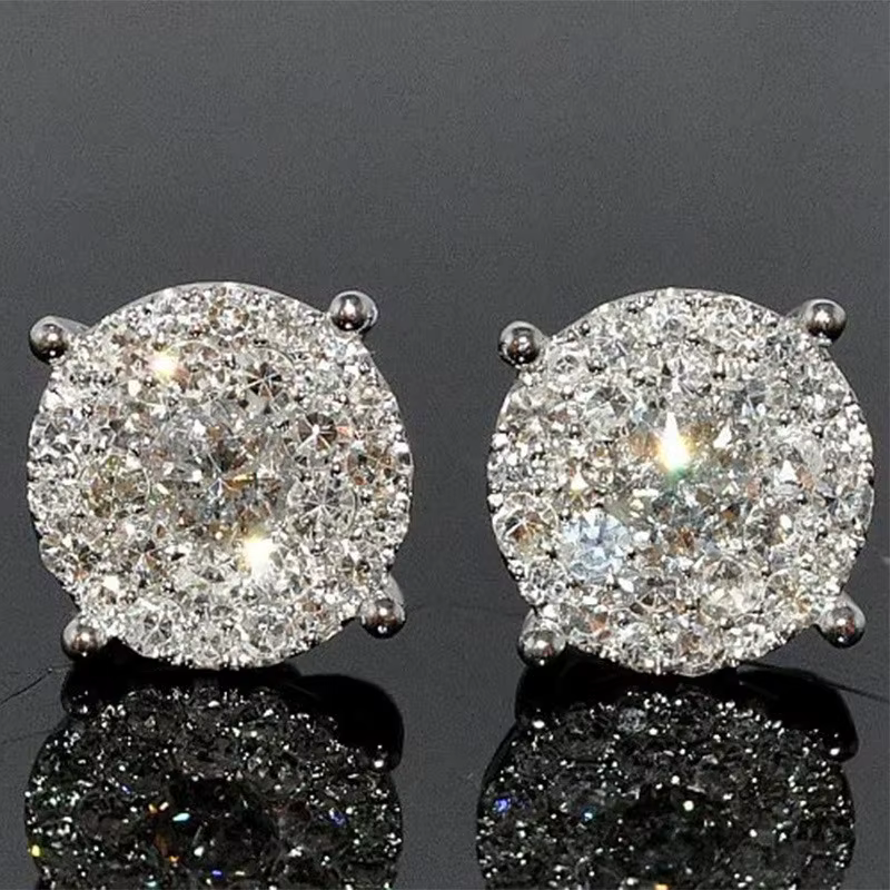 Boucles d'oreilles à tige en argent regardé 925, design simple, accessoires de mode de fiançailles d
