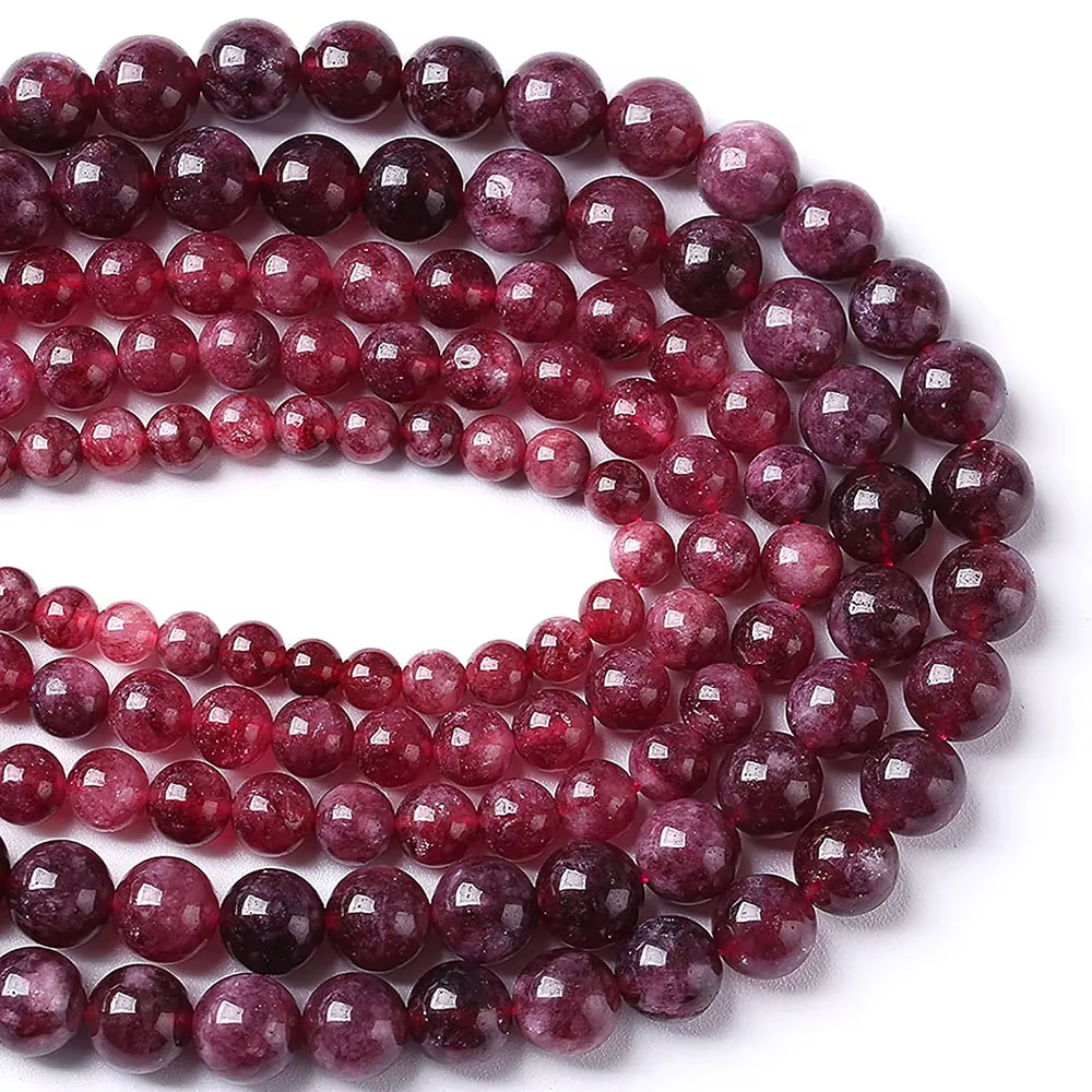 38/45/60/90 pièces grenat naturel rond pour la fabrication de bijoux, perles de pierre d'énergie thé
