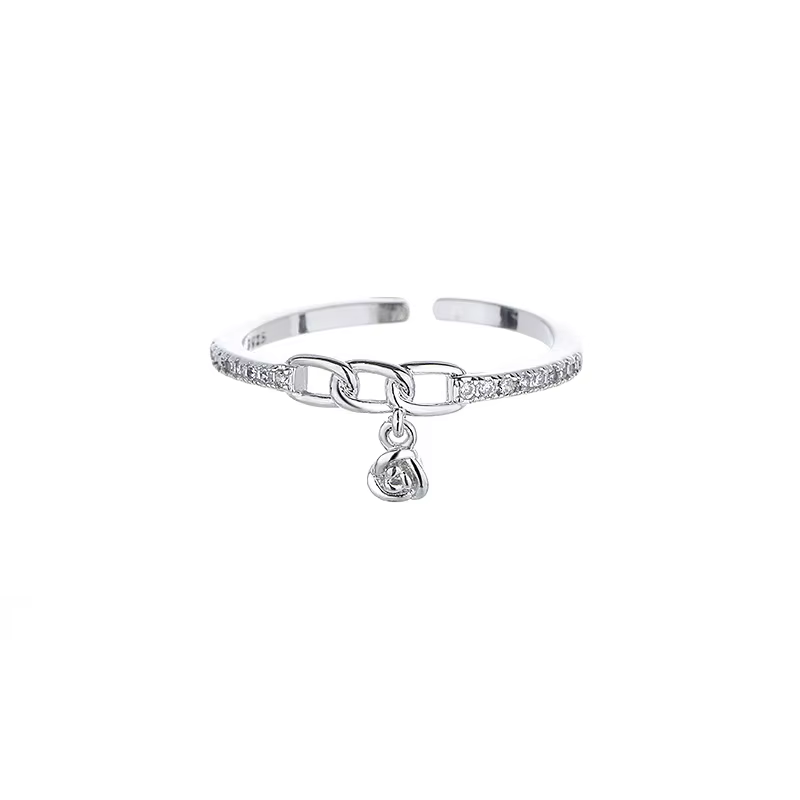 JORose Flowers Pendentif Rings for Women, Personality Zwords, Opening Ring, Romance Jewelry, New Fas