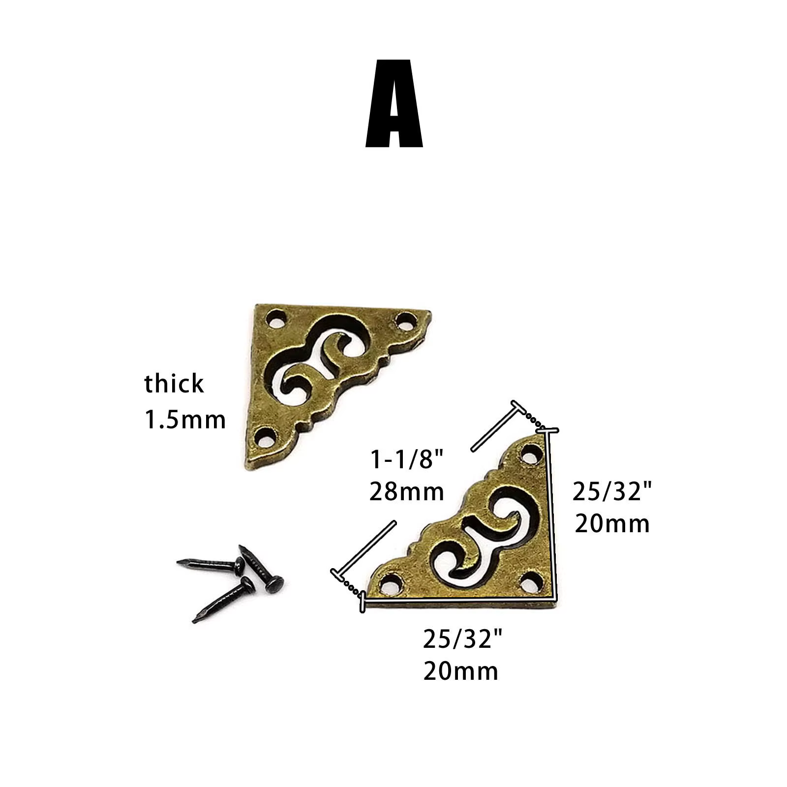 Couverture de protection décorative d'angle pour boîte à bijoux, coffre cadeau, étui en bois de vin,