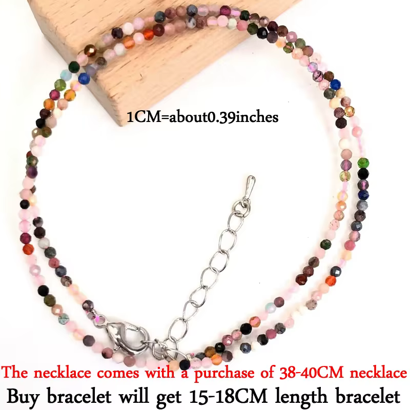 Collier Boho en Pierre Naturelle Exquise de 2mm, Petit Bracelet à la Mode, Accessoires de Bijoux à B