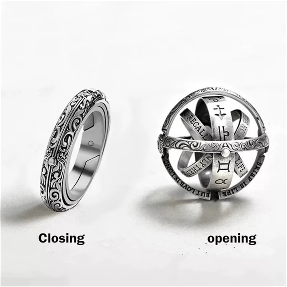 Cool astronomique B tous les anneaux pour femmes hommes créatif complexe rotatif cosmique bague bijo
