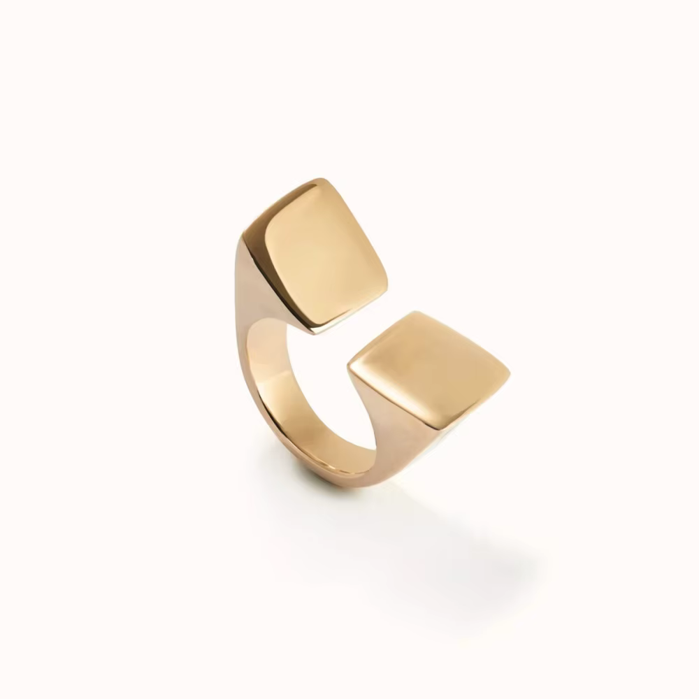 Bague ouverte géométrique en or et argent, breloque d'automne, Style vacances, accessoires neutres, 