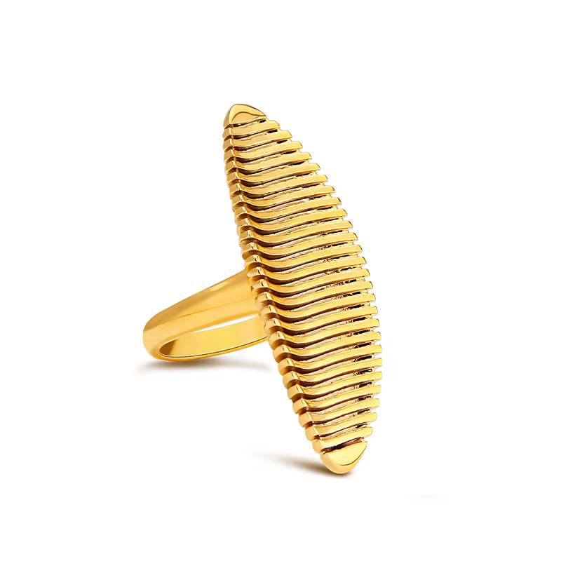 VAROLE-Bague à rayures minimalistes pour femmes, sweat-shirts en or 18 carats, document de mode, bij