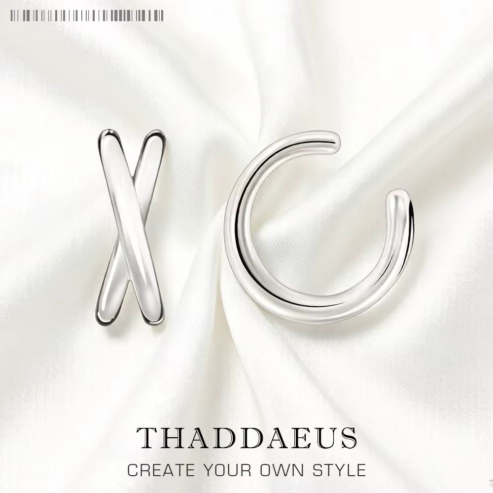 Manchette d'oreille unique croisée style européen, bijoux fins faits à la main, cadeau classique pou