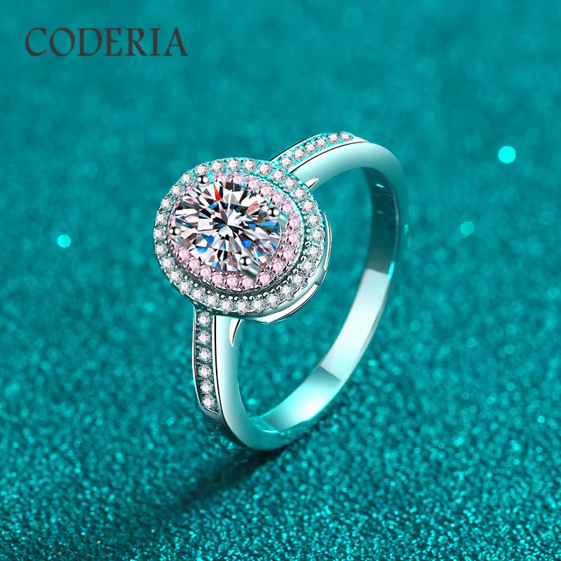 Bague en argent regardé 925 Moissanite nar1 carat, matiques de fiançailles de mariage, bijoux de lux