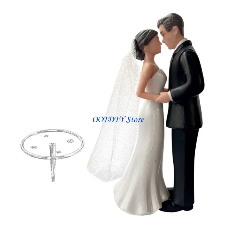 Figurine mariée en plastique 367A, décoration gâteau pour réception mariage, cérémonie fiançailles