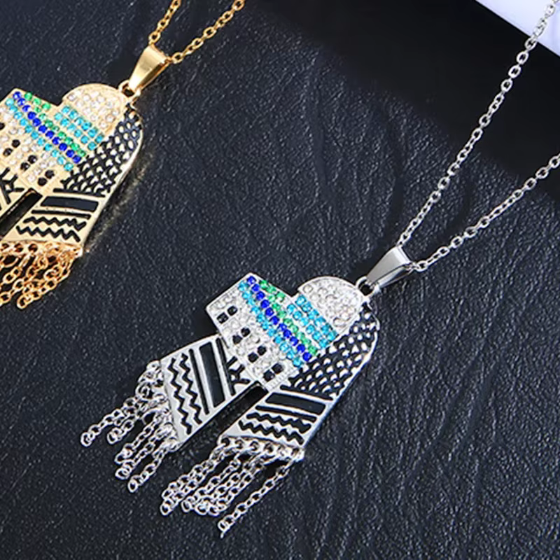 Muitlcolor Al Aqsa mosquée Keffiyeh pendentif collier al-masjid an-nabwi gland arabe charme bijoux c