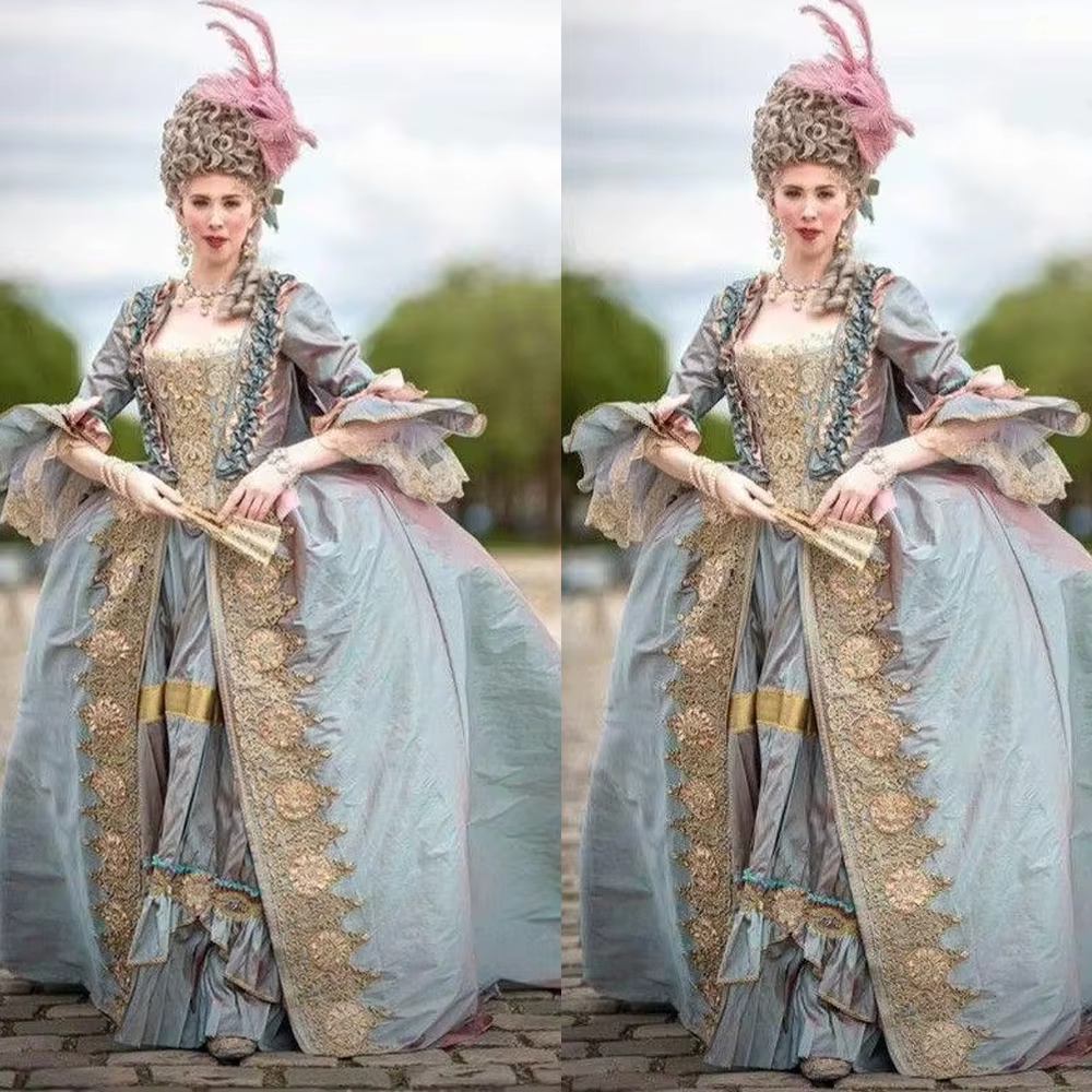 Luxueux 18ème siècle victorien Rococo Baroque reine Marie Antoinette Costume robe robe de bal Costum