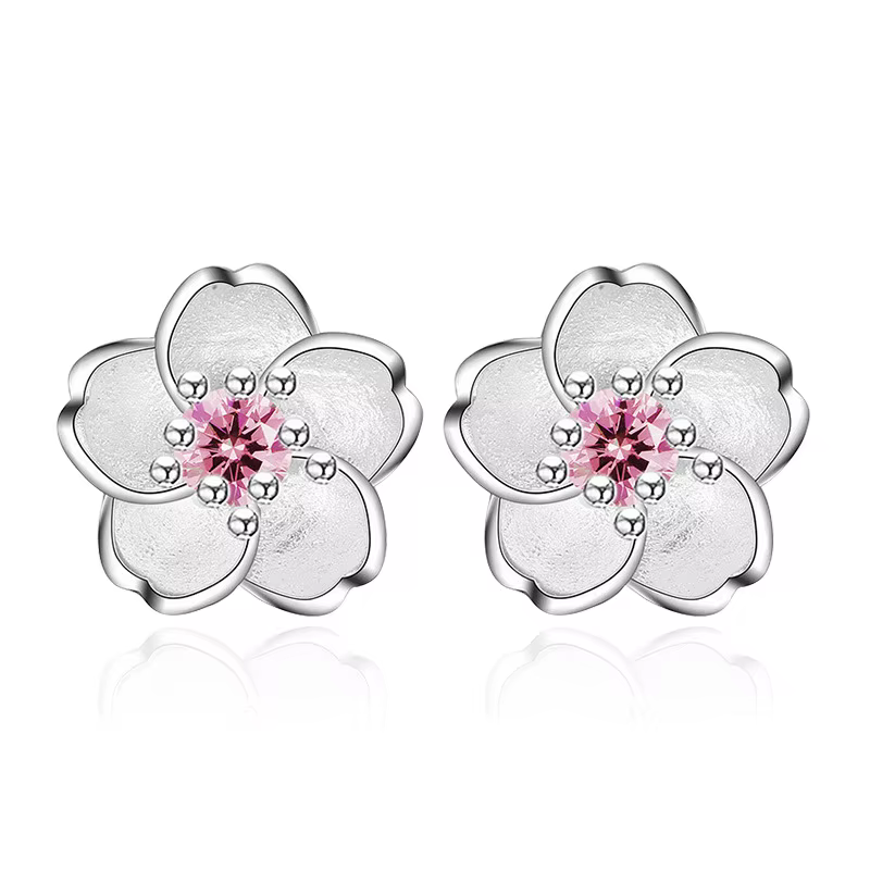 Boucles d'oreilles en argent Sterling 925 pour femmes, petites boucles d'oreilles en Zircon rose vio