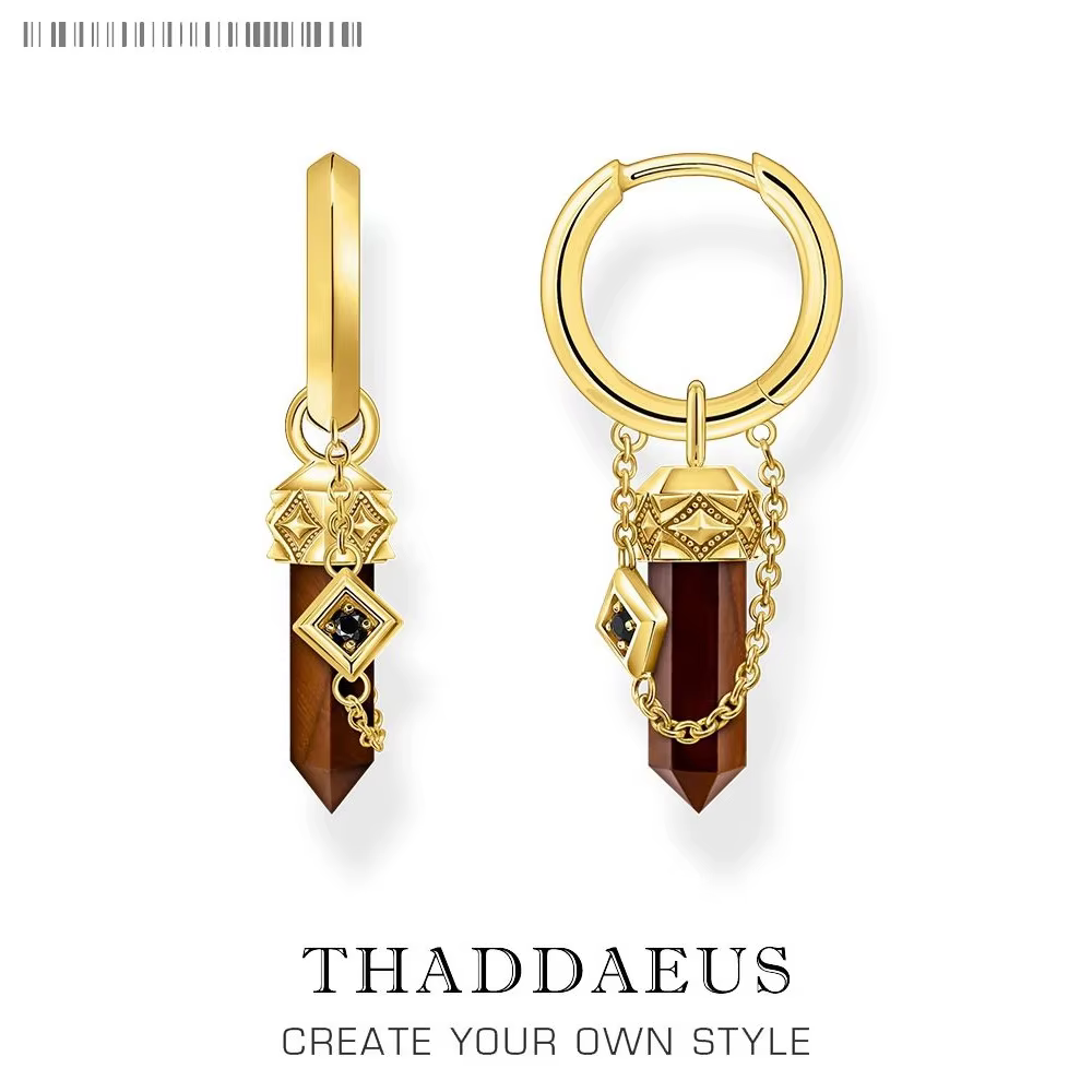 Boucles d'oreilles en forme d'oeil de tigre plaquées or, bijoux fins pour femmes et hommes, cadeau t
