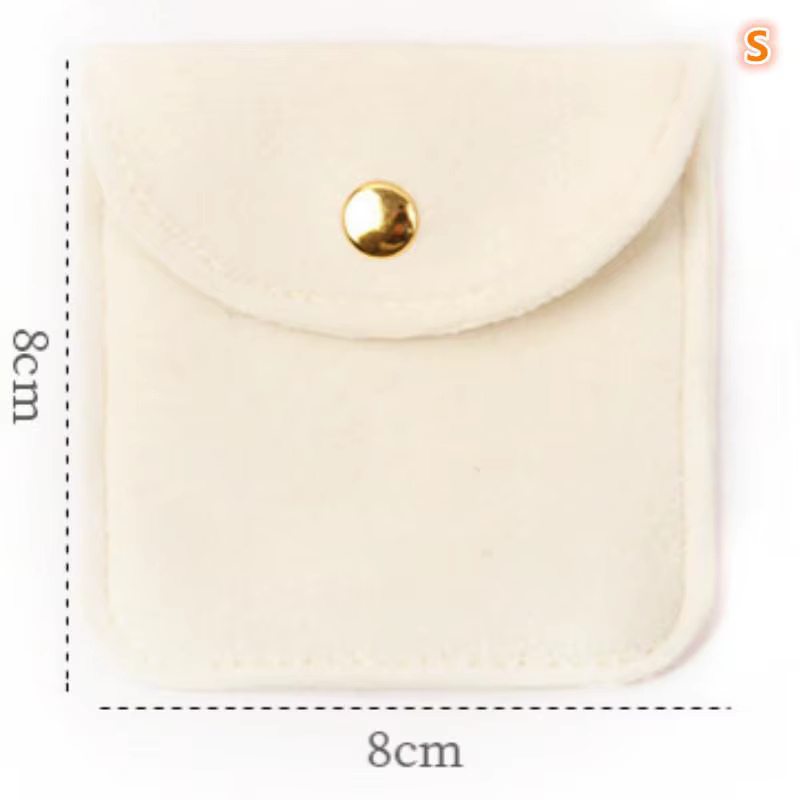 Pochette à bijoux en velours doux avec bouton-pression, sac d'emballage pour bijoux, sac cadeau de m