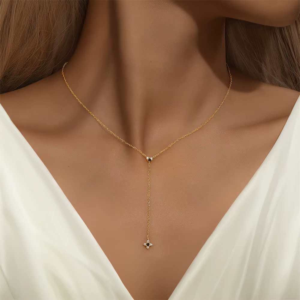 Aide – collier élégant en argent Sterling 925 en forme de Y pour femmes, longue chaîne avec pompon g