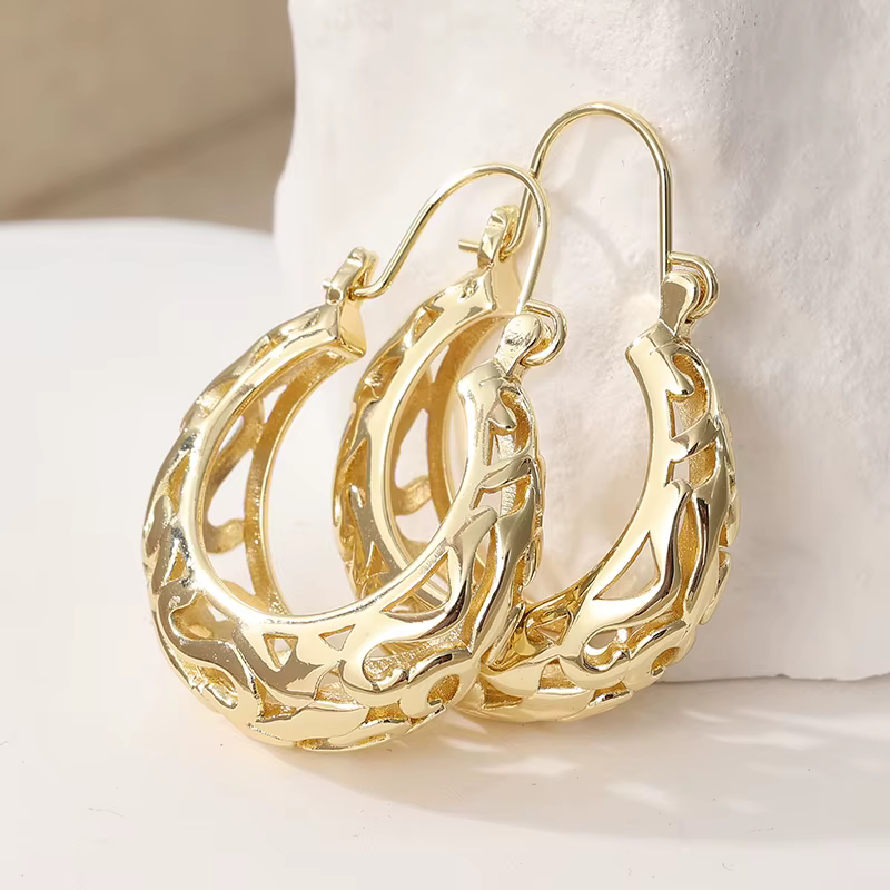 Boucles d'oreilles Vintage sculptées à la main, accessoires de bijoux multifonctionnels pour vêtemen