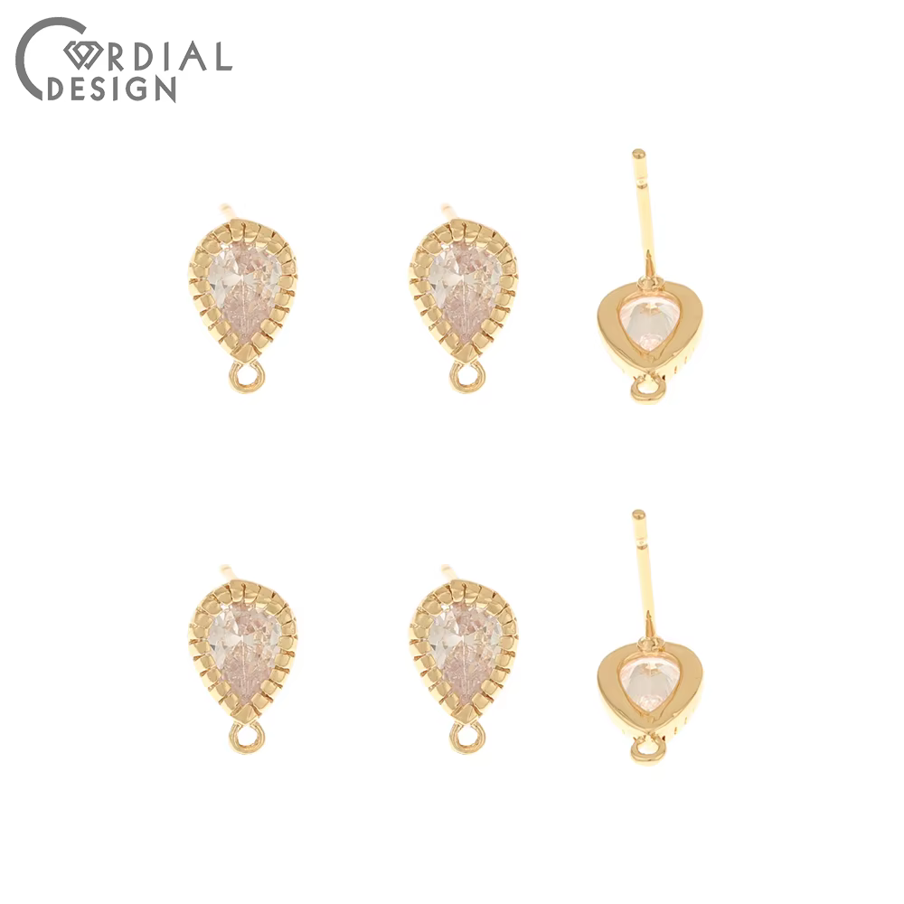 Cordial Design – accessoires de bijouterie, 50 pièces, 7x11MM, boucles d'oreilles en CZ, clous faits