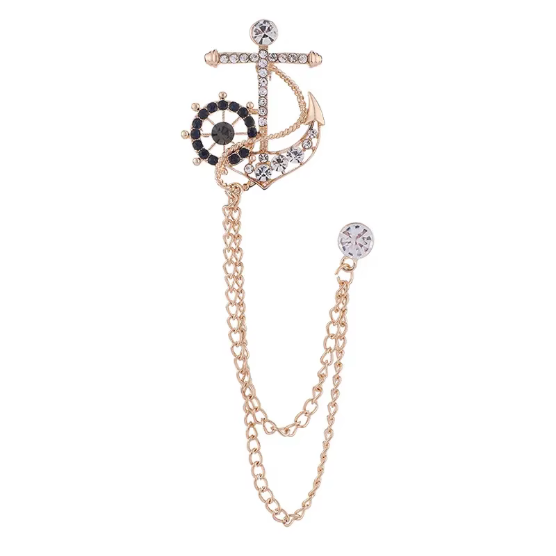 Broches d'injecteur en cristal pour femmes et hommes, épingles de col en biscuits, insigne de chemis