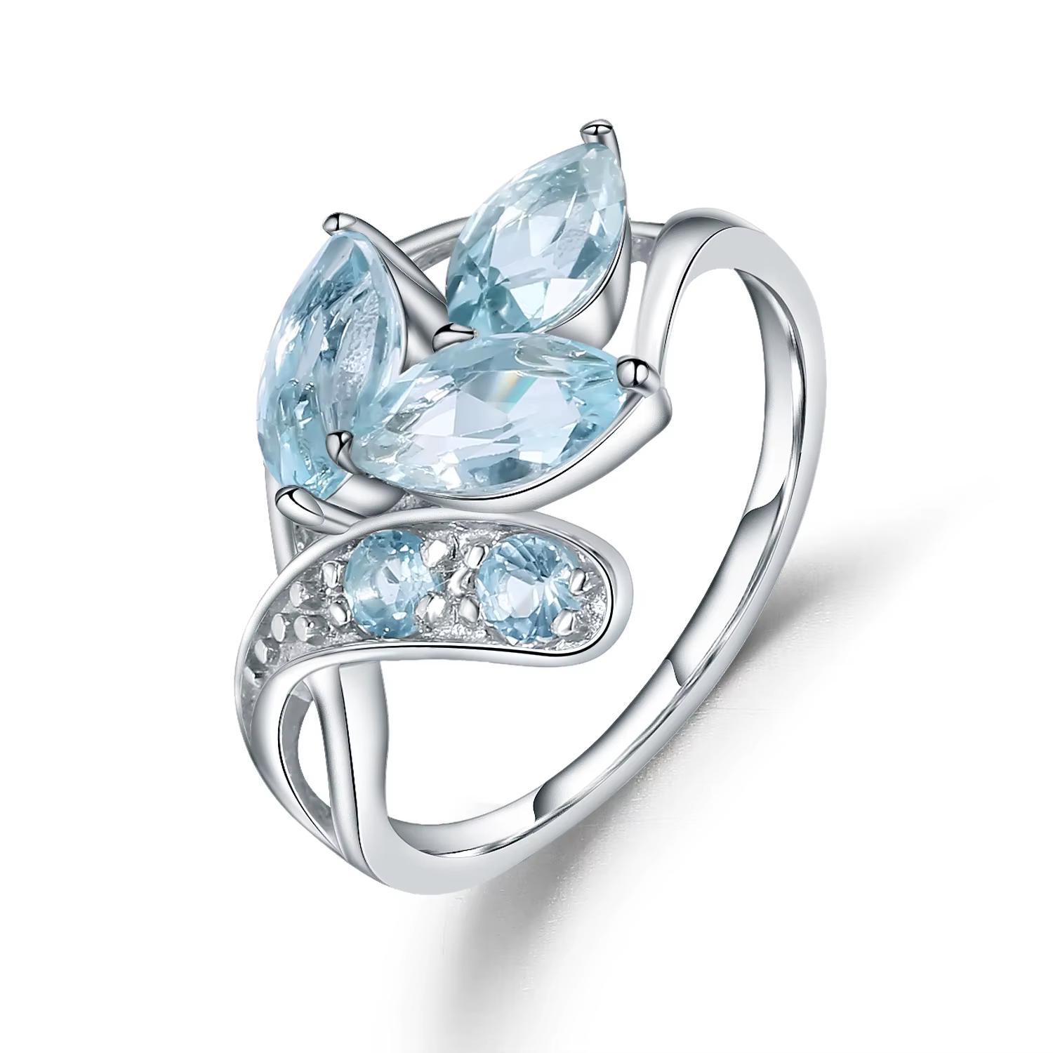Bague de BALLET en argent Sterling 925, 2,15ct, pierre précieuse de Diopside en Chrome naturel en fo