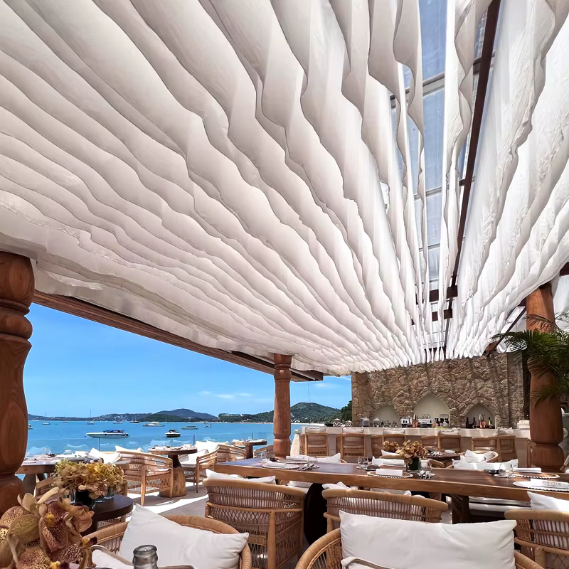 Décoration de plafond 10/20M avec rideaux en gaze, pour cafés en plein air, hôtels, décoration de ma