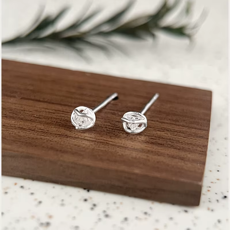 Boucles d'oreilles argent 925 Zircon irrégulier Mini Simple élégant polyvalent femmes boucles d'orei