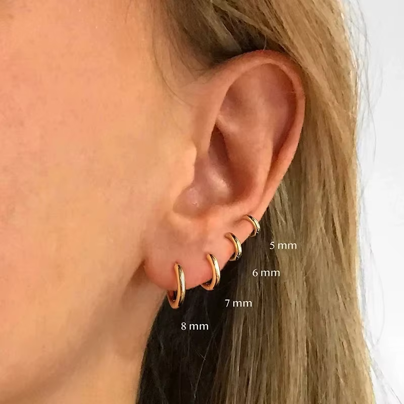 Aide – petites boucles d'oreilles créoles en argent Sterling 925, or Rose, pour femmes et filles, ca