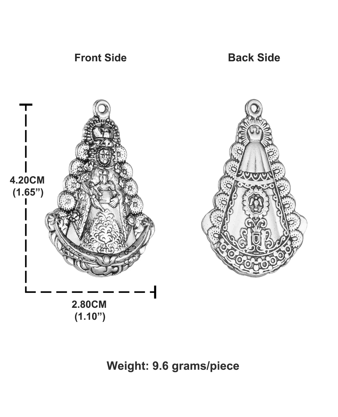 Pendentifs catholiques Notre-Dame Madonna d'El Rocío, 5 pièces, médaille Virgin del Rocío, breloque 