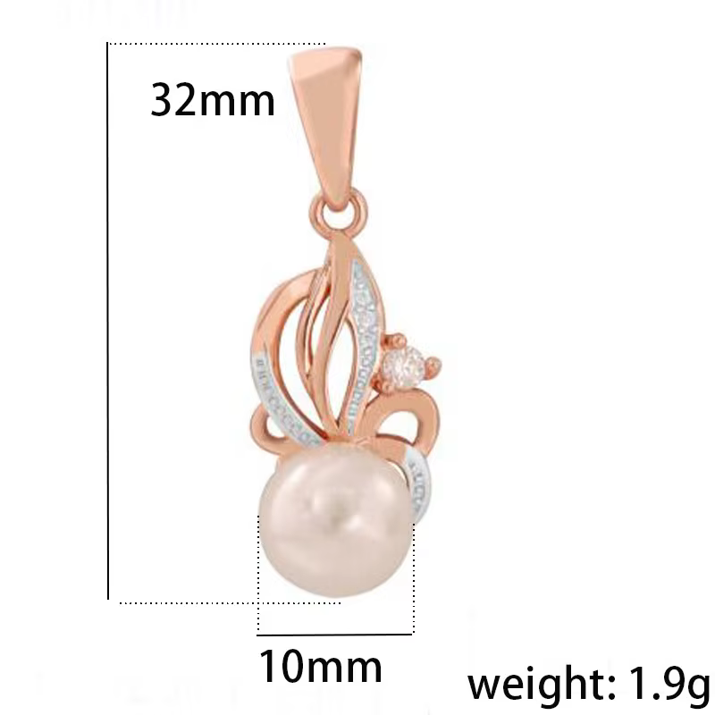 FJ – pendentif rond en Imitation de perles pour femmes, couleur or Rose 585, chaînes de 50cm, bijoux