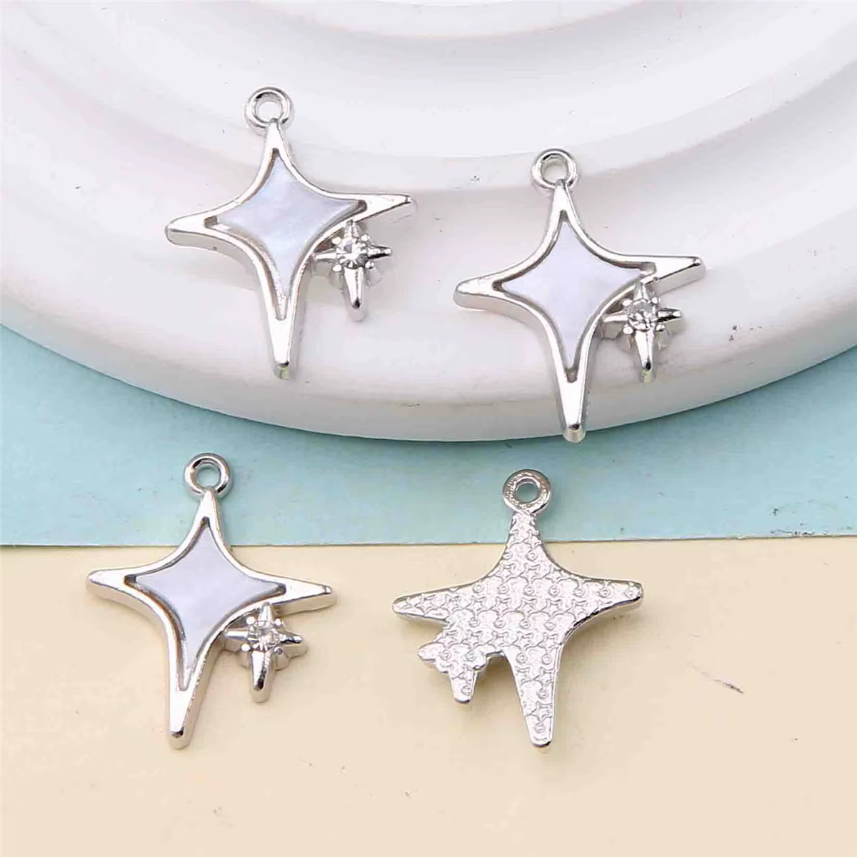 Breloques étoiles polaires de lune exquises, pendentifs Polaris, boucles d'oreilles, collier, Bracel