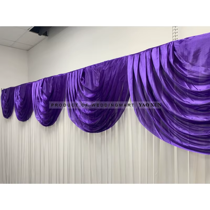 Drapé de cantonnière Swag pour mariage, toile de fond de rideau, fond de scène, décoration rigourde 