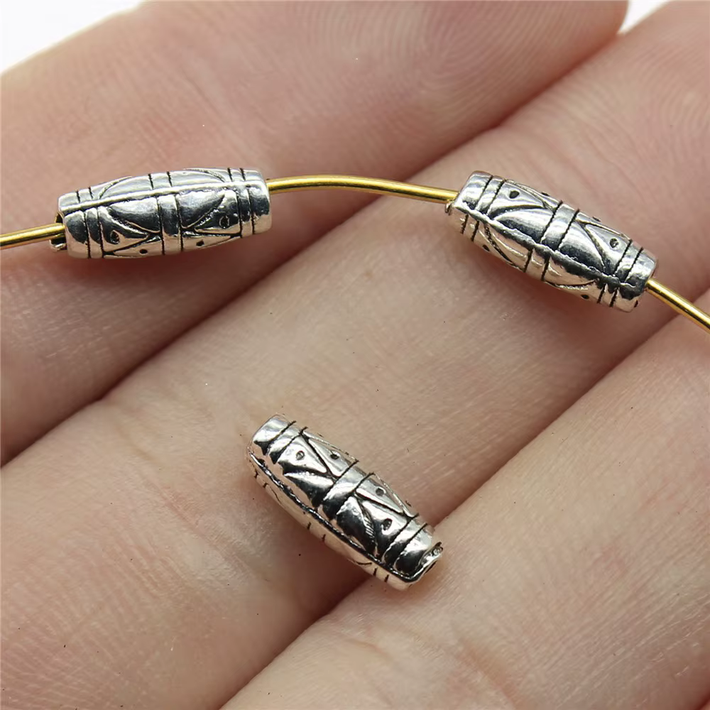 10 pièces de perles en alliage métallique pour la fabrication de bijoux, perles sculptées de couleur