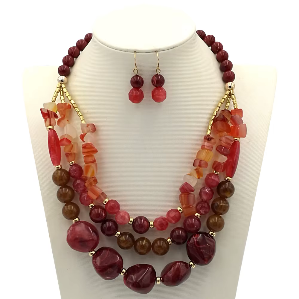 Collier épais et coloré pour femmes, bijoux fantaisie, Bracelet africain, accessoires en pierre natu