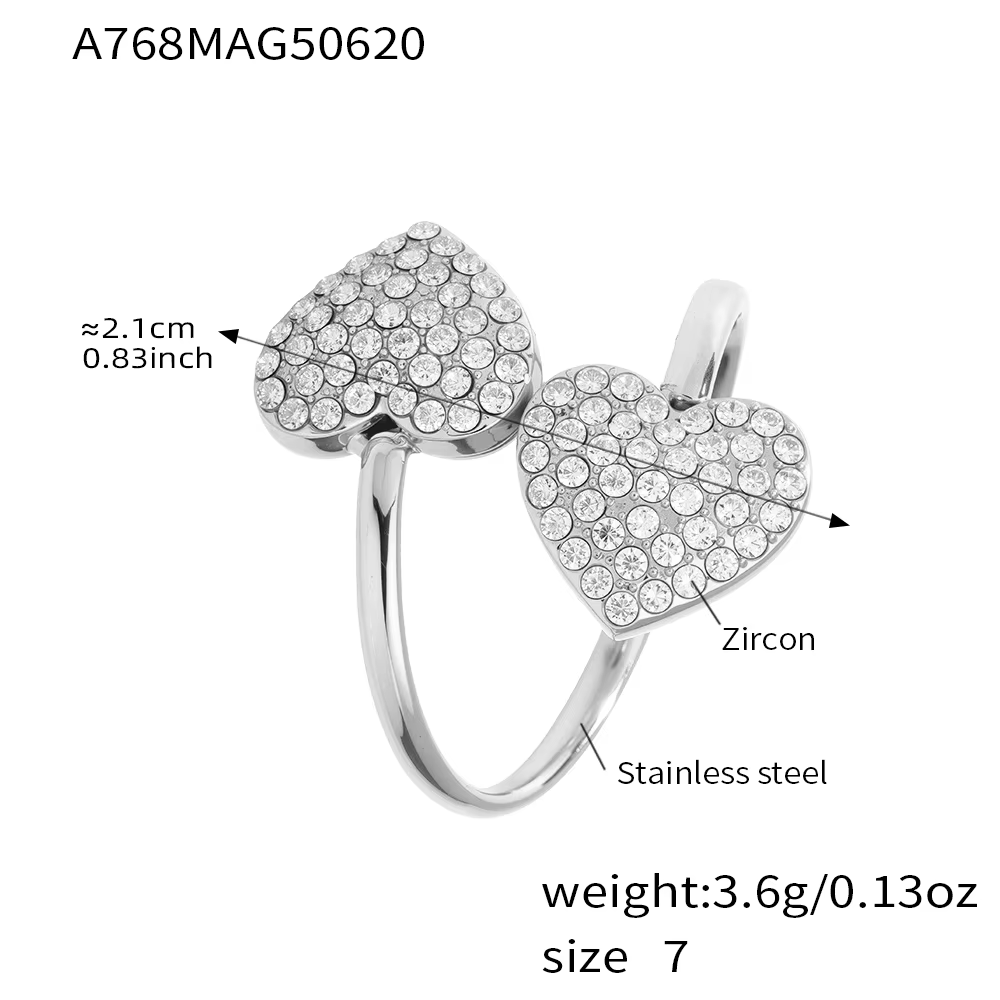 Collier Long avec pendentif incrusté de Zircon en forme de cœur brillant pour femmes, en acier inoxy